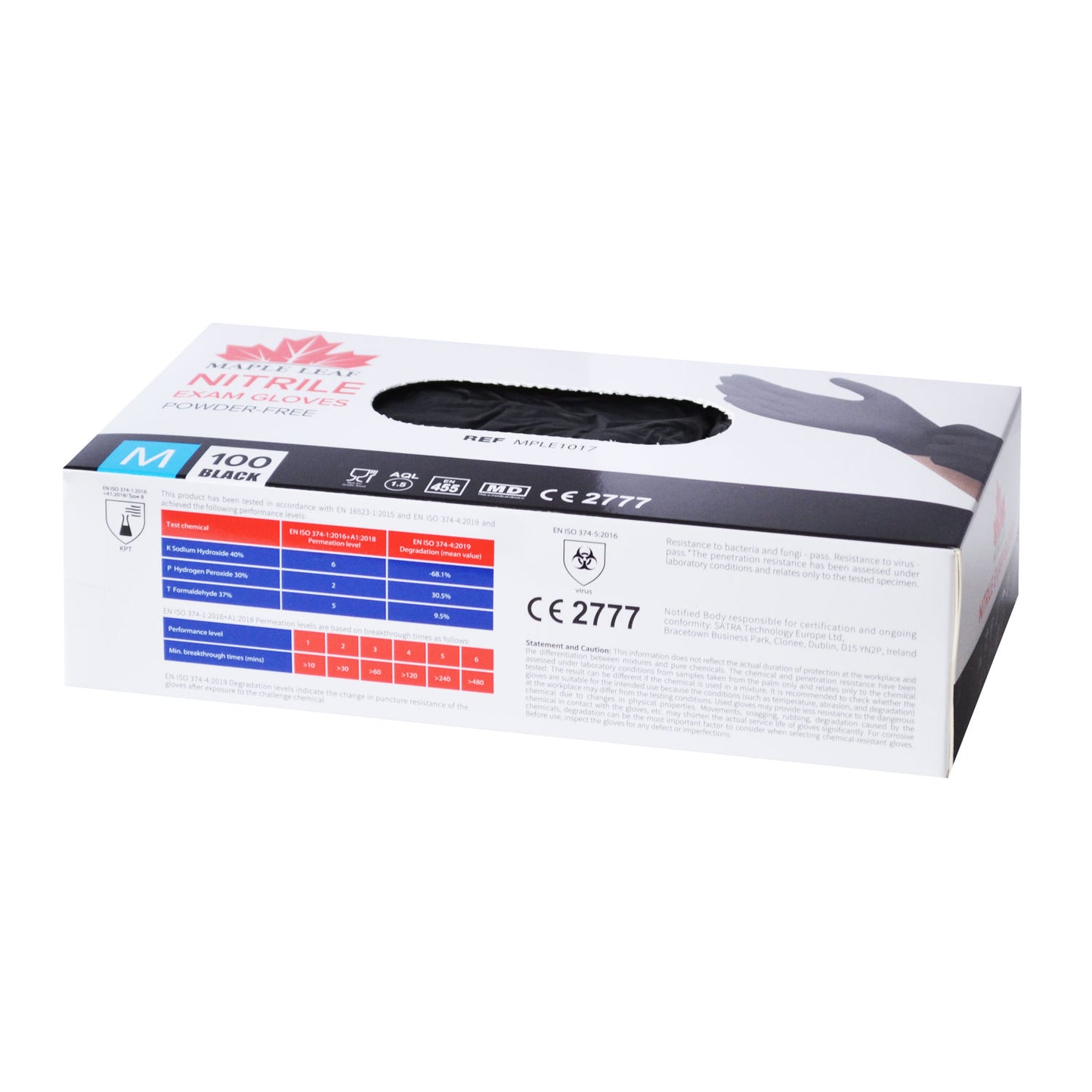 Nitrile Exam Gloves Zwart – Poedervrij (100 stuks) maat L