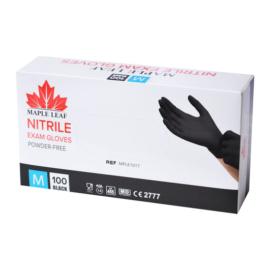 10 x Nitrile Exam Gloves Zwart – Poedervrij (100 stuks) maat L